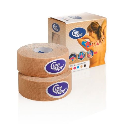 Тейп кинезиологический CURETAPE Neutral, размер 2,5 см x 5 м, 2 шт в упаковке, телесный