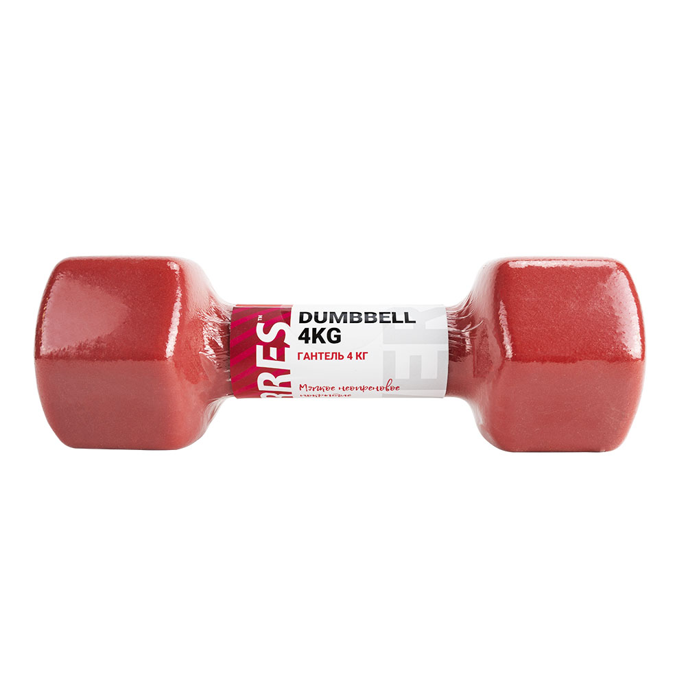 Гантель металлическая TORRES в неопреновой оболочке, Вес 4 кг