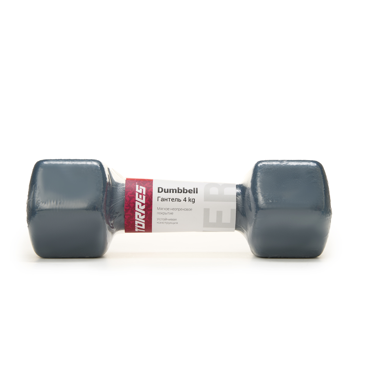 Гантель металлическая TORRES в неопреновой оболочке, Вес 4 кг