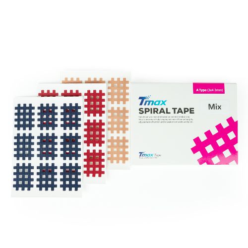 Кросс-тейп Tmax Spiral Tape Type Mix A (20 листов), Цвет Синий, красный, телесный