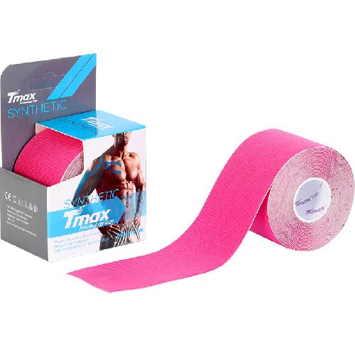 Тейп кинезиологический TMAX Synthetic, размер 5 см x 5 м, Цвет Розовый