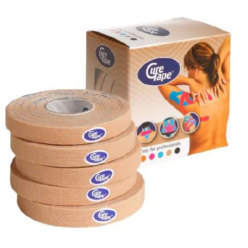 Тейп кинезиологический CURETAPE Neutral, размер 1 см x 5 м, 5 шт в упаковке, телесный, Цвет Телесный