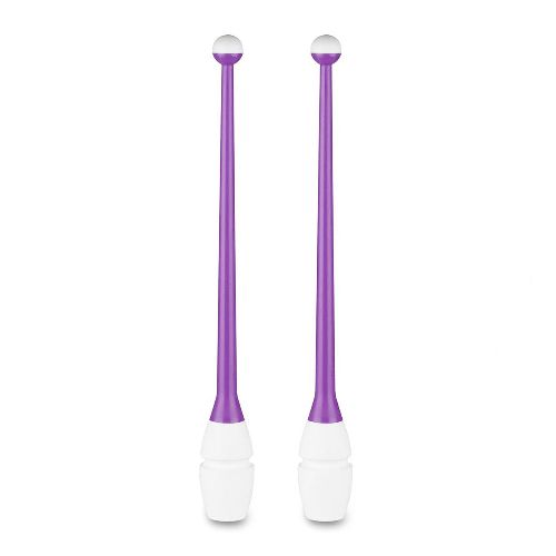 Булавы для художественной гимнастики INDIGO IN018, Размер 41 см, Цвет Фиолетово-белый