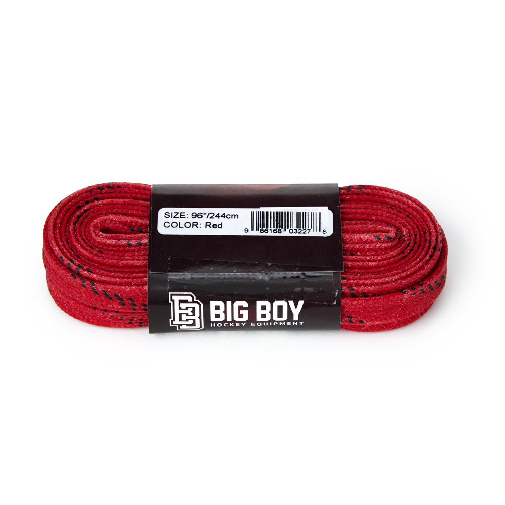 Шнурки для коньков BIG BOY Comfort Line с пропиткой, Размер 244см, Цвет Красный