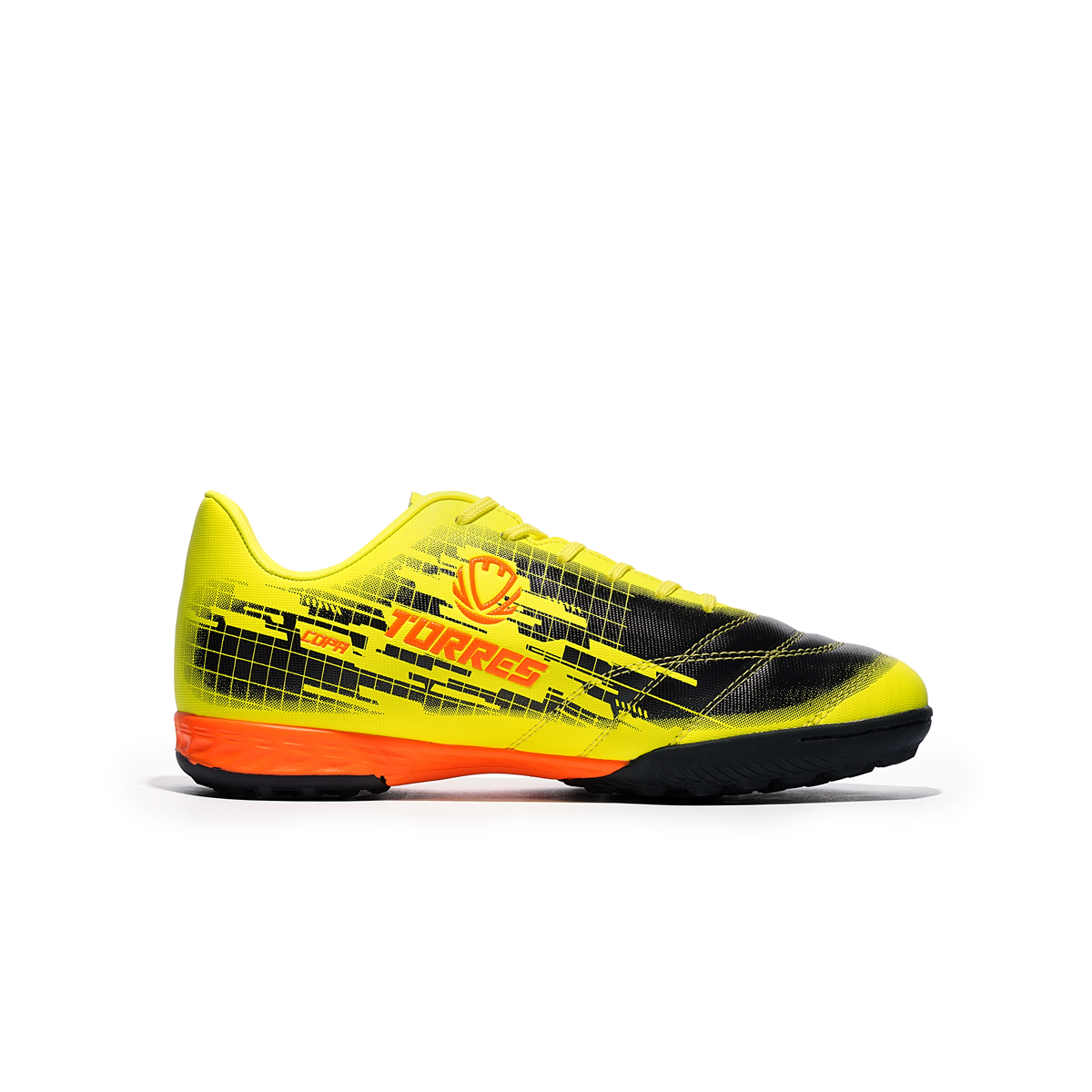 Бутсы футбольные (многошиповки) детские TORRES COPA KID, Размер 28, Цвет Желтый/Черный