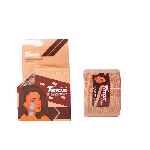 Тейп кинезиологический для лица TMAX Beauty Tape, хлопок, с перфорацией, размер 5см x 5м