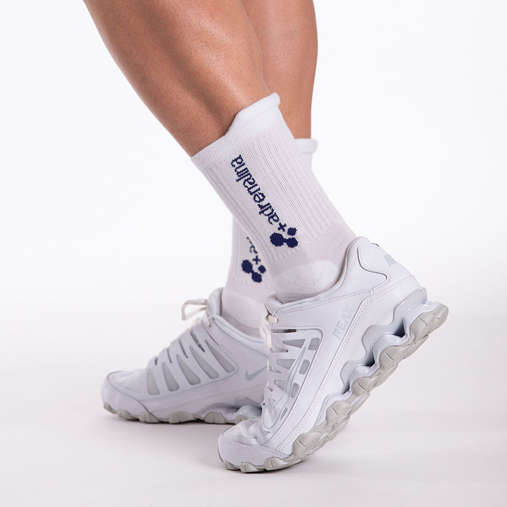 Носки волейбольные +ADRENALINA Best, белый, Размер m, Цвет Белый/темно-синий