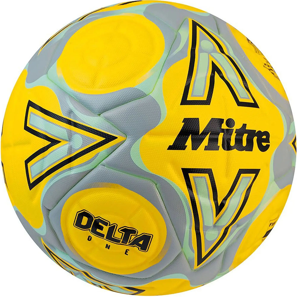Мяч футбольный Mitre Delta One 24, размер 5, FIFA Quality, Цвет Желтый