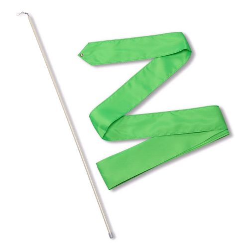 Лента гимнастическая с палочкой 56см, Цвет Зеленый