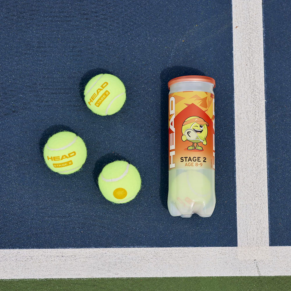 Мячи для большого тенниса HEAD Stage 2 Orange, детские, 8-10 лет, упаковка 3 мяча