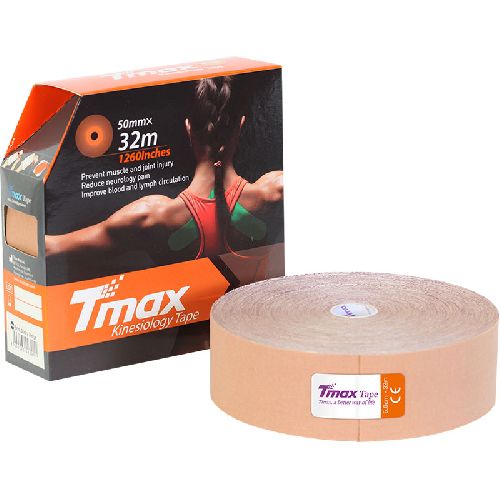 Тейп кинезиологический TMAX Extra Sticky, размер 5 см x 32 м, Цвет Телесный