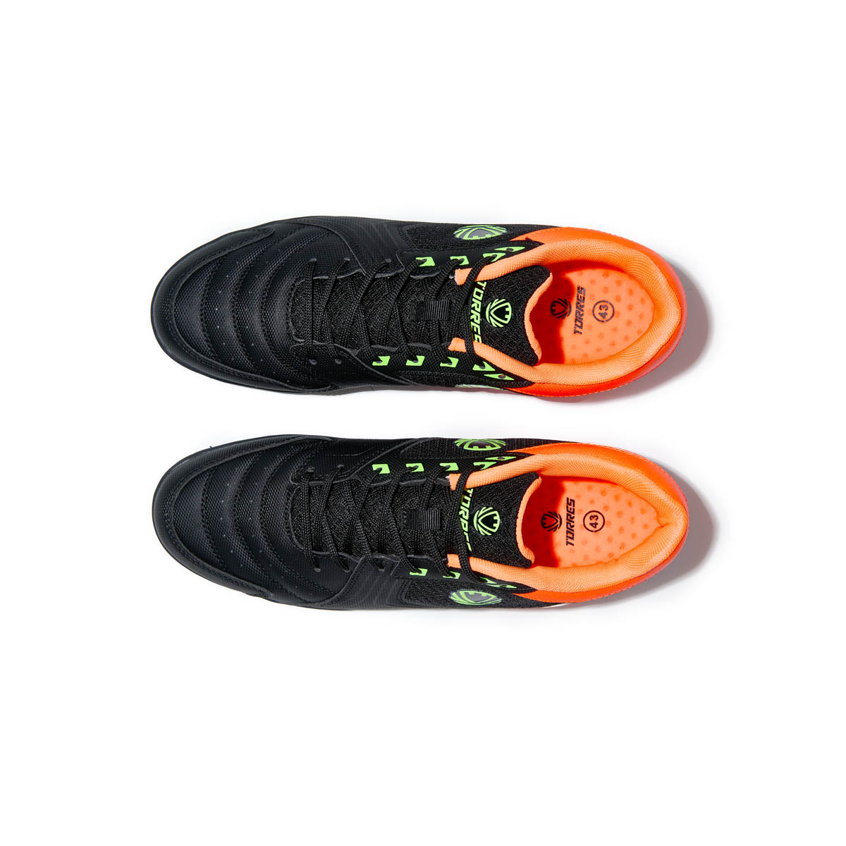 Бутсы зальные TORRES LIDER, Размер 38, Цвет Черный/Оранжевый