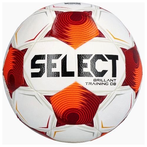 Мяч футбольный SELECT Brillant Training DB V25, Размер 4, Цвет Белый/Красный/Оранжевый