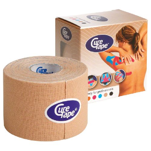 Тейп кинезиологический CURETAPE, размер 5 см x 5 м, Цвет Телесный