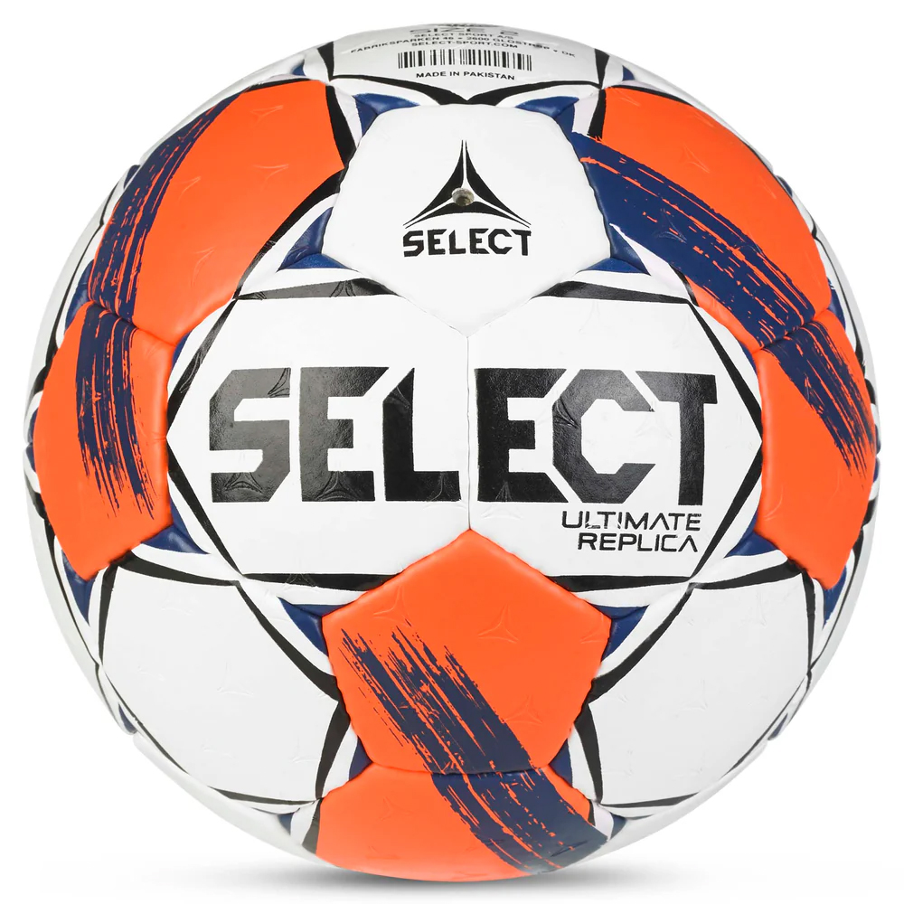 Мяч гандбольный SELECT Ultimate Replica v25, Размер 2, Цвет Бело-оранжево-темносиний