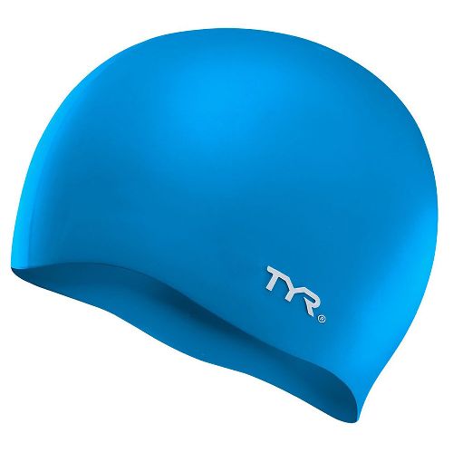 Шапочка для плавания TYR Wrinkle Free Silicone Cap, Размер senior, Цвет Синий
