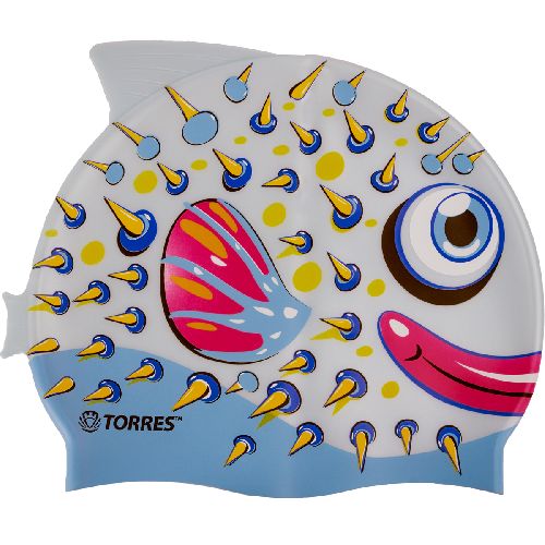 Шапочка для плавания TORRES Junior детская, Цвет Серо-голубой