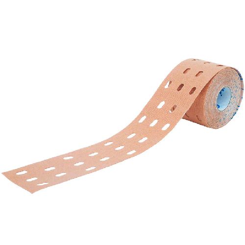 Тейп кинезиологический CureTape Punch, перфорированный, размер 5 см x 5 м, Цвет Телесный