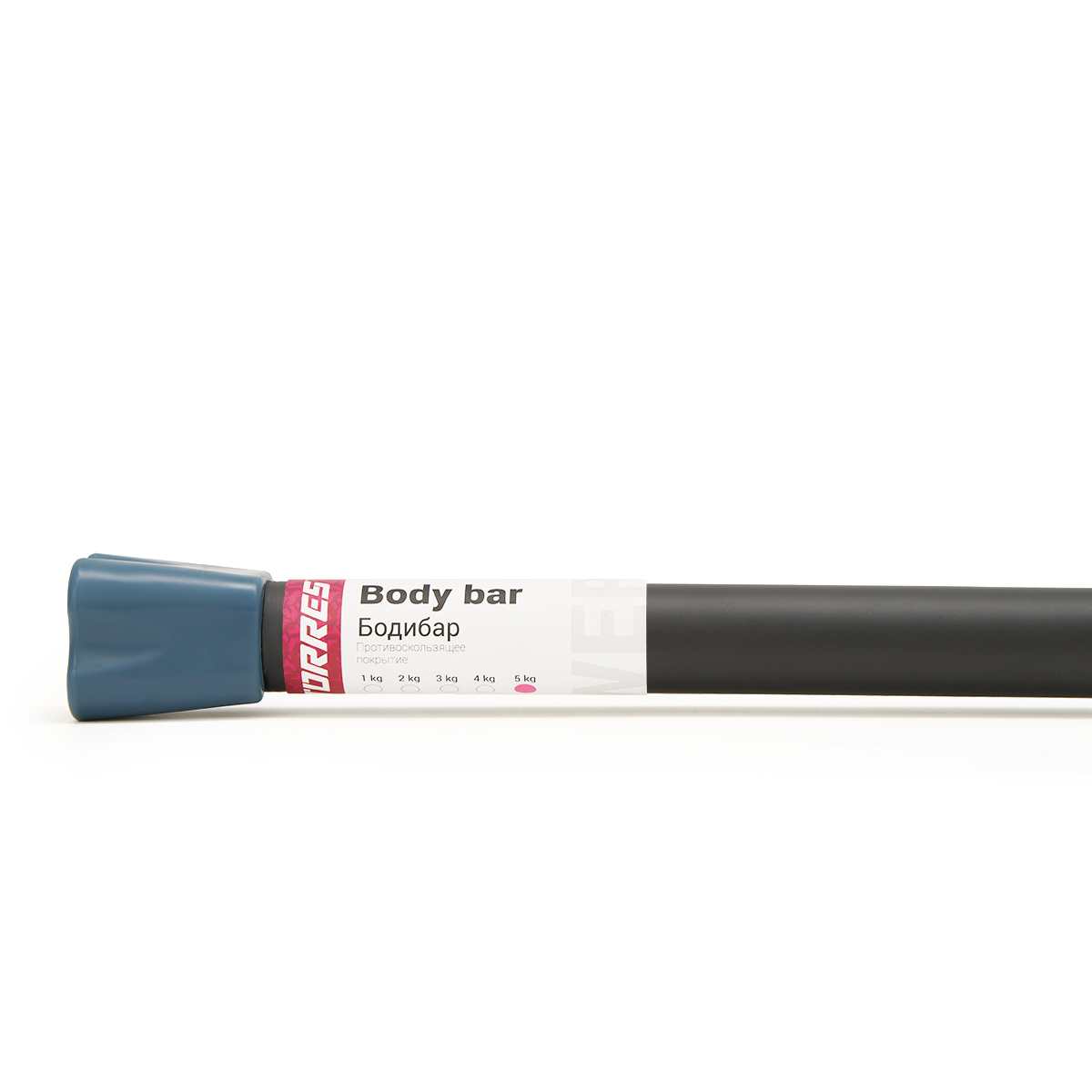 Бодибар металлический TORRES в неопреновой оболочке, Вес 5 кг