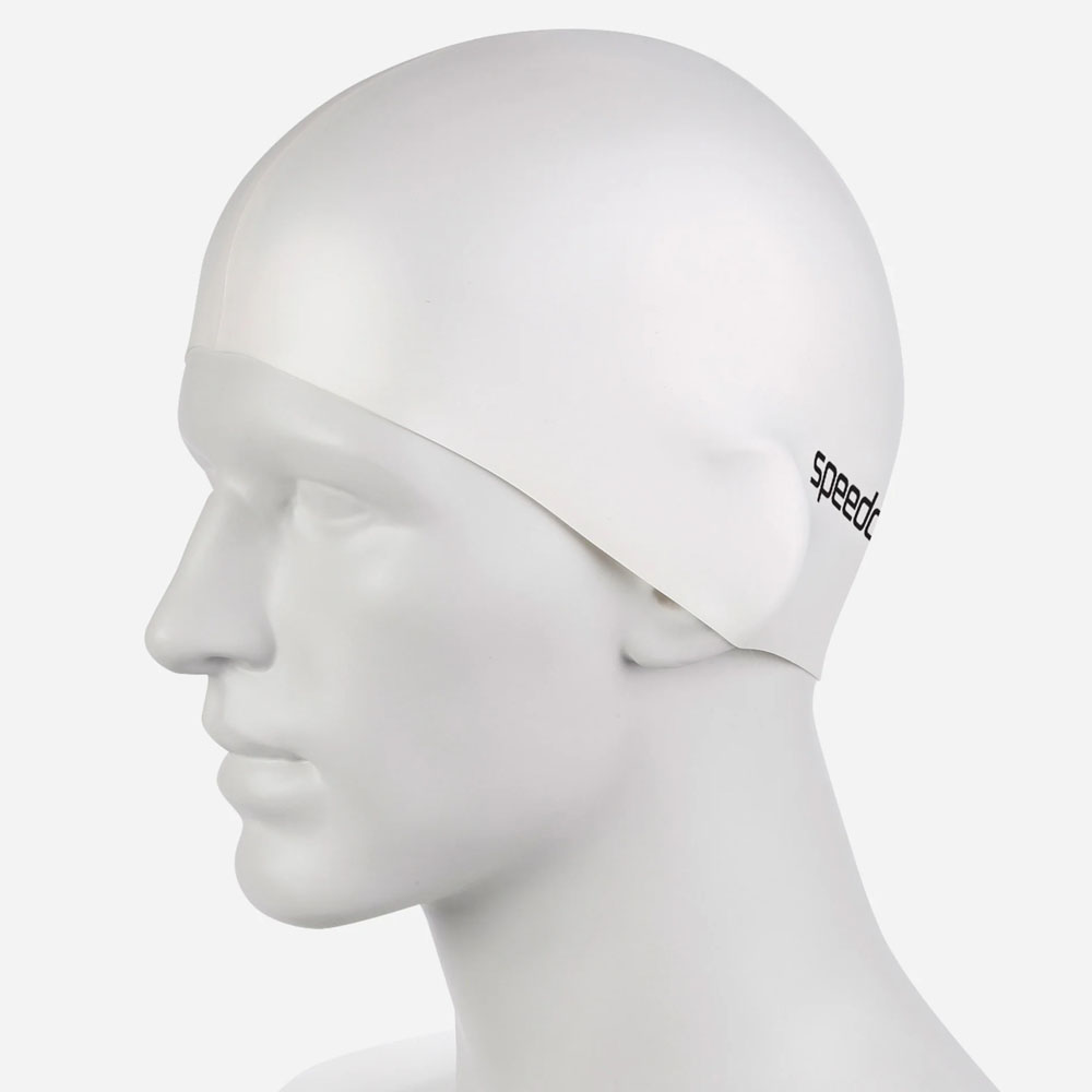 Шапочка для плавания SPEEDO Plain Flat Silicone Cap, Цвет Белый
