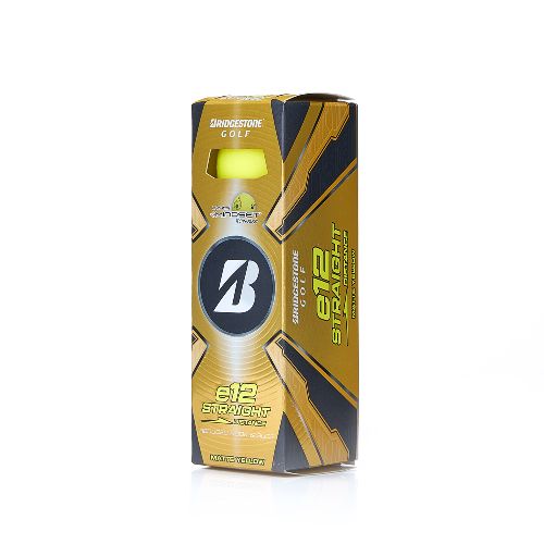 Мяч для гольфа Bridgestone e12 Straight Matte Yellow, Цвет Желтый
