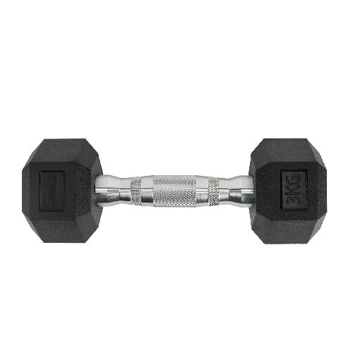 Гантель металлическая TORRES в резиновой оболочке, Вес 3 кг