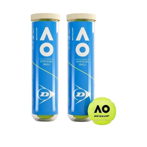 Мячи для большого тенниса Dunlop Australian Open, упаковка из 2х банок по 4мяча, ITF