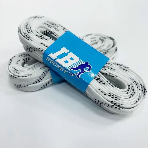 Шнурки для коньков IB Hockey с пропиткой, Размер 244см, Цвет Белый