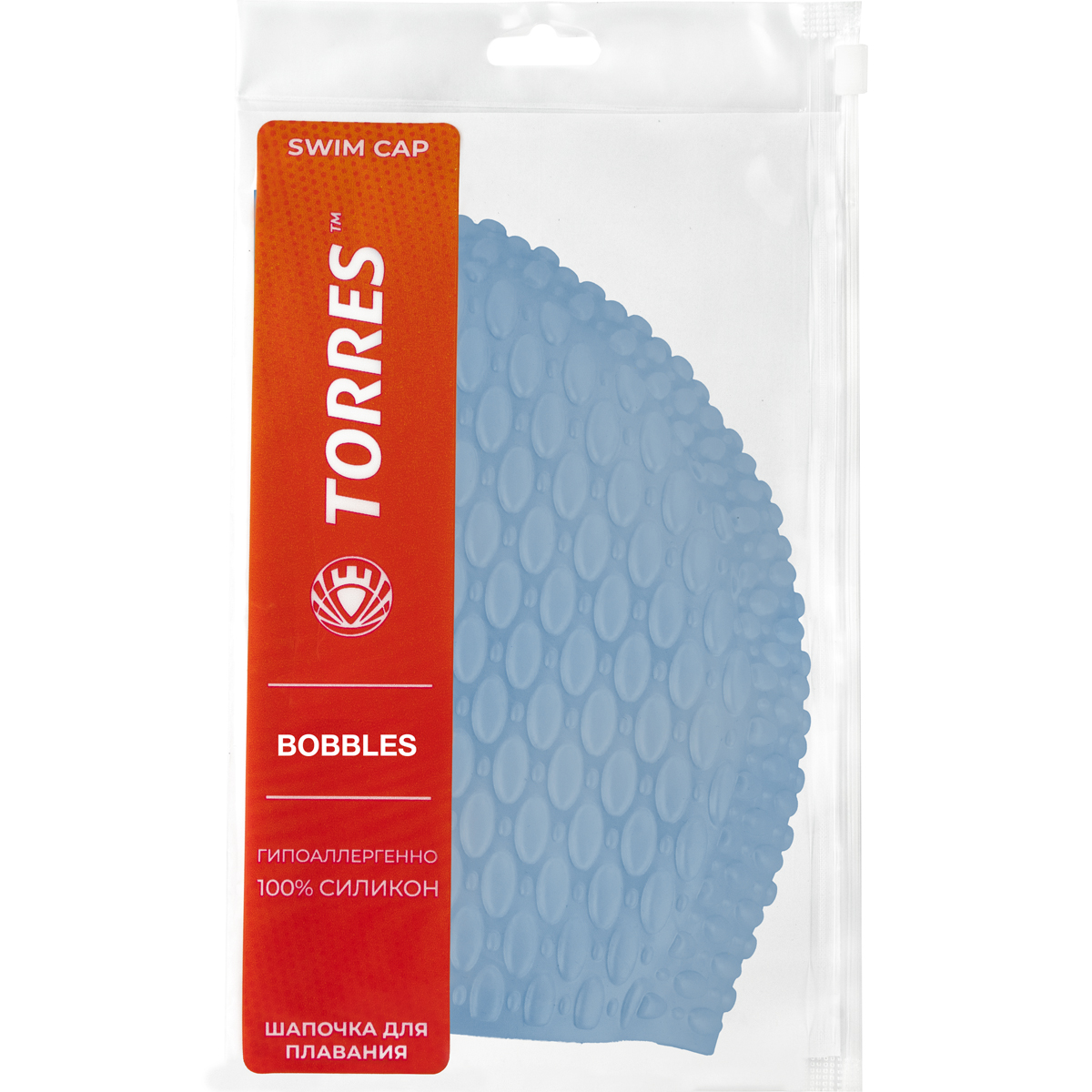 Шапочка для плавания TORRES Bobbles, Цвет Голубой