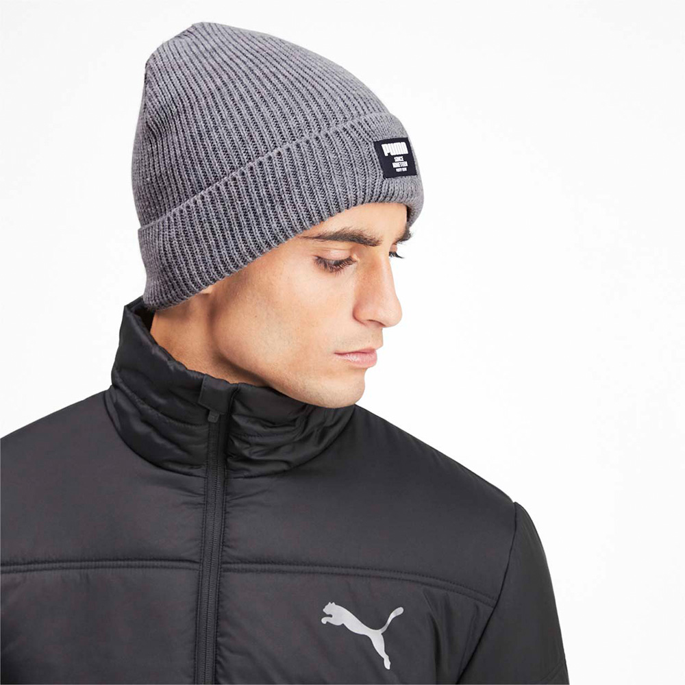 Шапка PUMA Ribbed Classic Beanie, Цвет Серый
