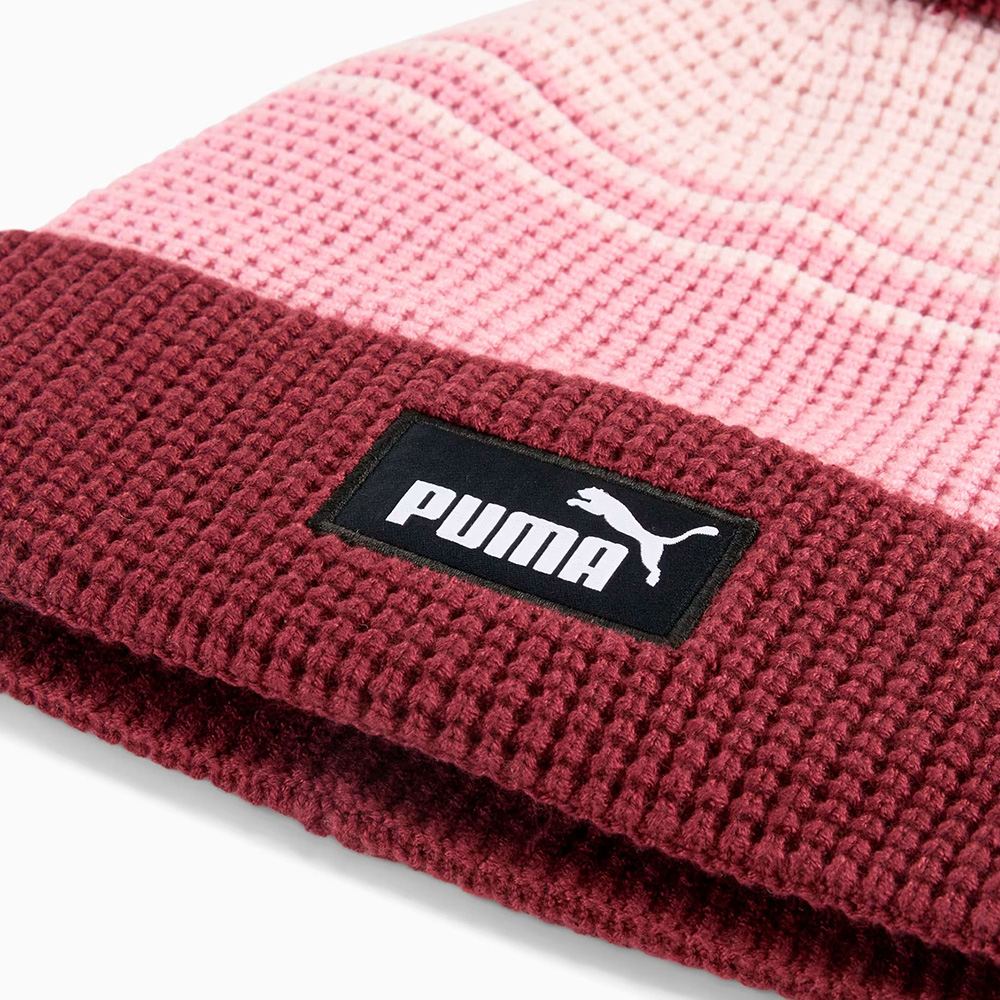 Шапка PUMA Ess Mid Crown Pom Beanie, 02655002, Цвет Розово-бордовый
