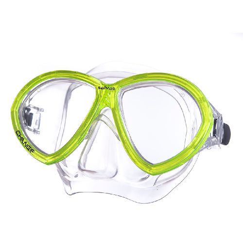 Маска для плавания SALVAS Change Mask, размер взрослый, Цвет Желтый