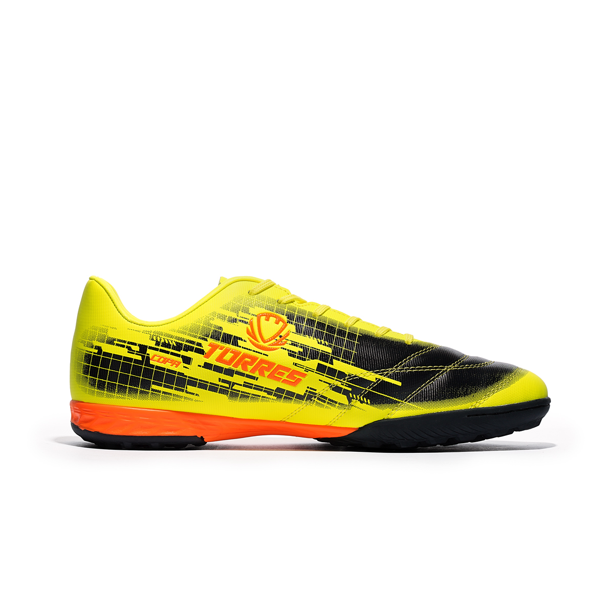 Бутсы футбольные (многошиповки) TORRES COPA-J, Размер 34, Цвет Желтый/Черный