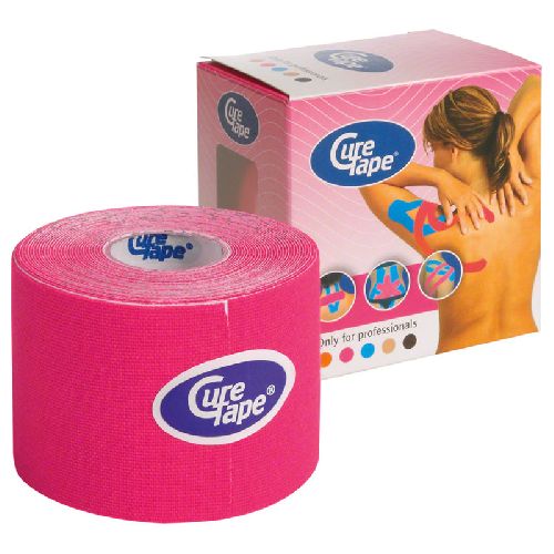 Тейп кинезиологический CURETAPE, размер 5 см x 5 м, Цвет Розовый