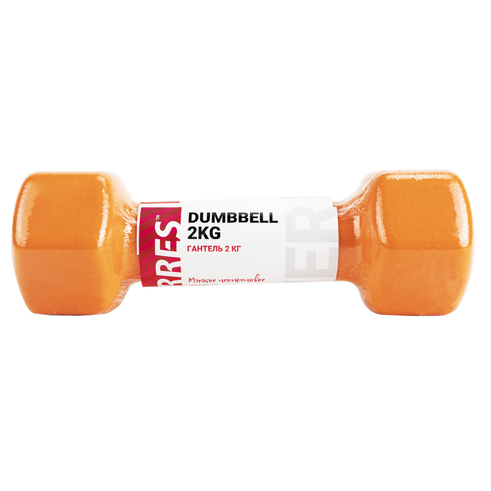 Гантель металлическая TORRES в неопреновой оболочке, Вес 2 кг