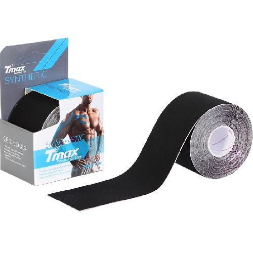 Тейп кинезиологический TMAX Synthetic, размер 5 см x 5 м, Цвет Черный