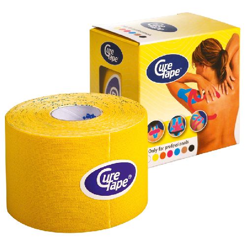 Тейп кинезиологический CURETAPE, размер 5 см x 5 м, Цвет Желтый