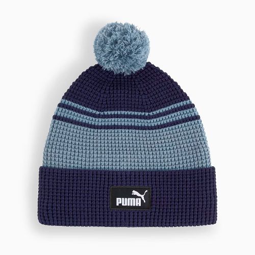 Шапка PUMA Ess Mid Crown Pom Beanie, 02655001, Цвет Темно-синий/Голубой