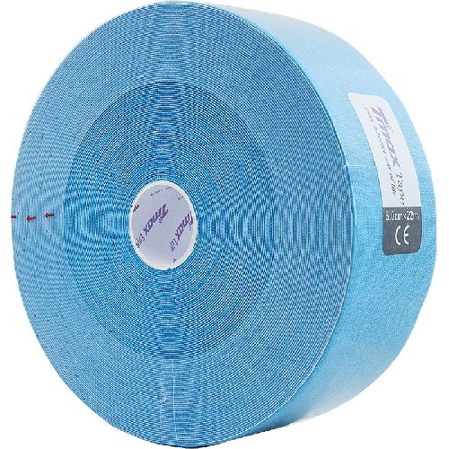 Тейп кинезиологический TMAX Extra Sticky, размер 5 см x 22 м, Цвет Голубой