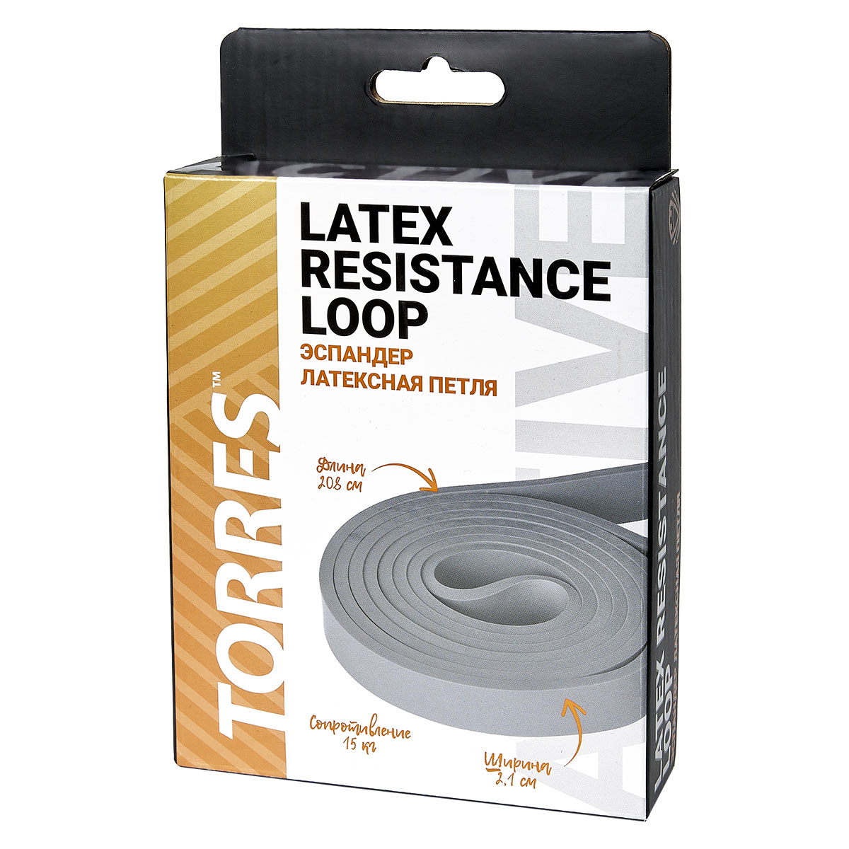 Эспандер TORRES латексная петля 208 см, сопротивление 15 кг