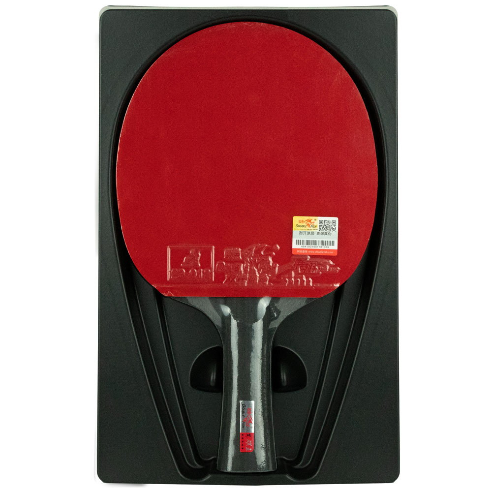 Ракетка для настольного тенниса DOUBLE FISH Black Carbon King Racket 3***, профессиональная, ITTF Approved