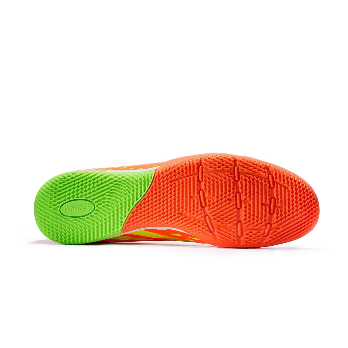 Бутсы зальные TORRES RAYO-J, Размер 34, Цвет Оранжевый/Желтый/Салатовый