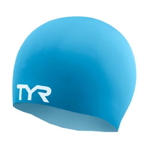 Шапочка для плавания TYR Wrinkle Free Silicone Cap, Размер senior, Цвет Голубой