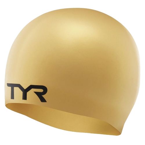 Шапочка для плавания TYR Wrinkle Free Silicone Cap, Размер senior, Цвет Золотистый