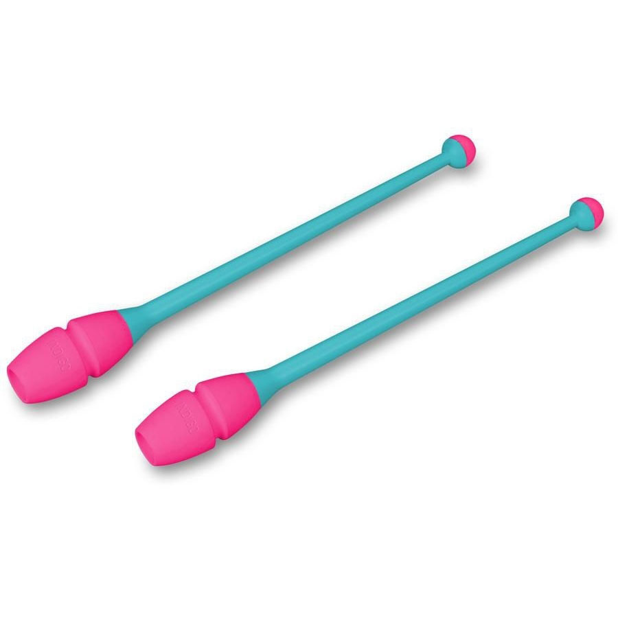 Булавы для художественной гимнастики INDIGO IN017, Размер 36 см, Цвет Бирюзово-розовый