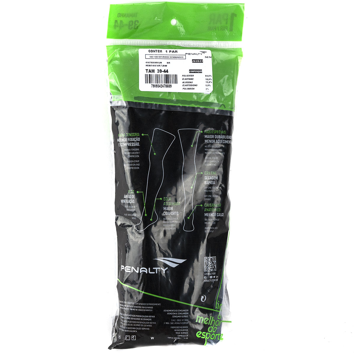 Носки спортивные PENALTY SE7E, размер 39-44, Цвет Синий