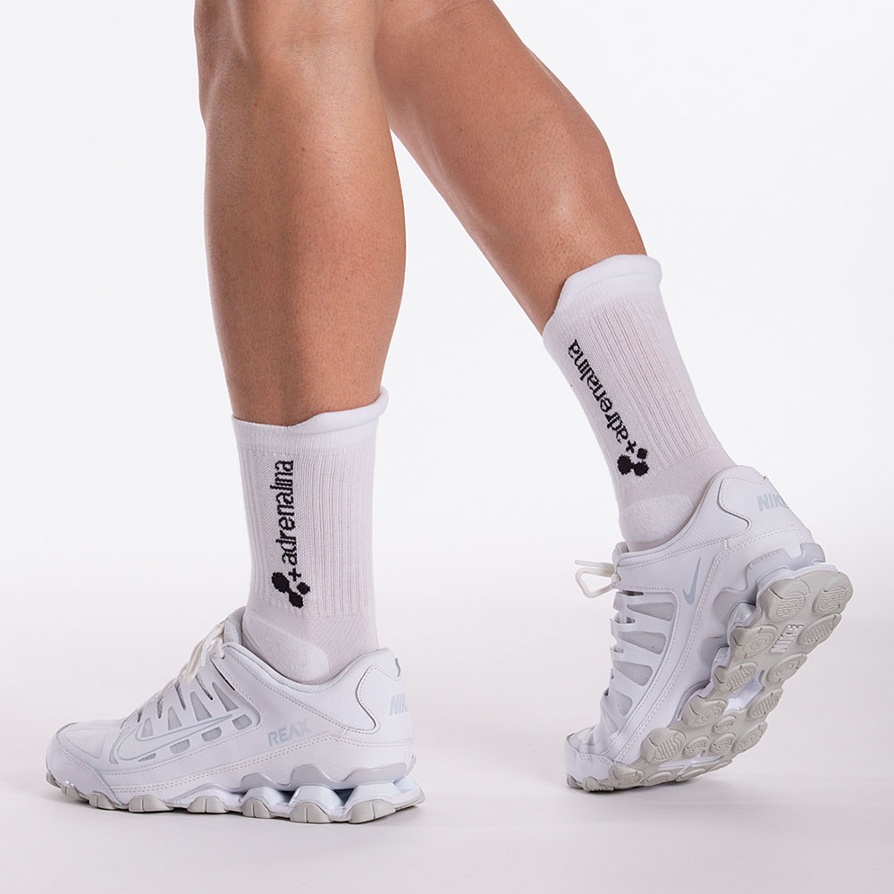 Носки волейбольные +ADRENALINA Best, белый, Размер m, Цвет Белый/черный