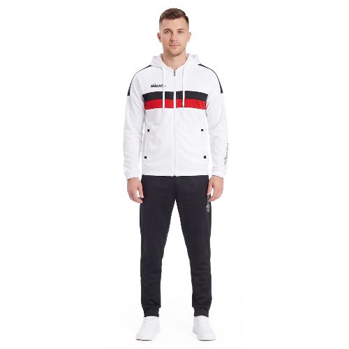 Костюм спортивный MIKASA, мужской с капюшоном, Размер 3xl, Цвет Белый/Черный