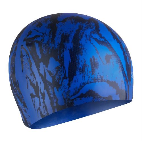 Шапочка для плавания SPEEDO Long Hair Printed Cap, цвет синий