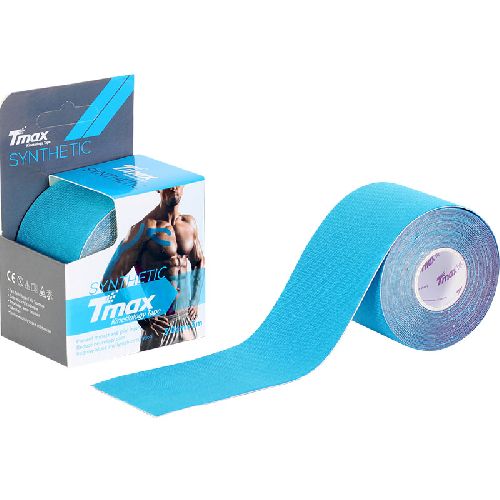 Тейп кинезиологический TMAX Synthetic, размер 5 см x 5 м, Цвет Голубой